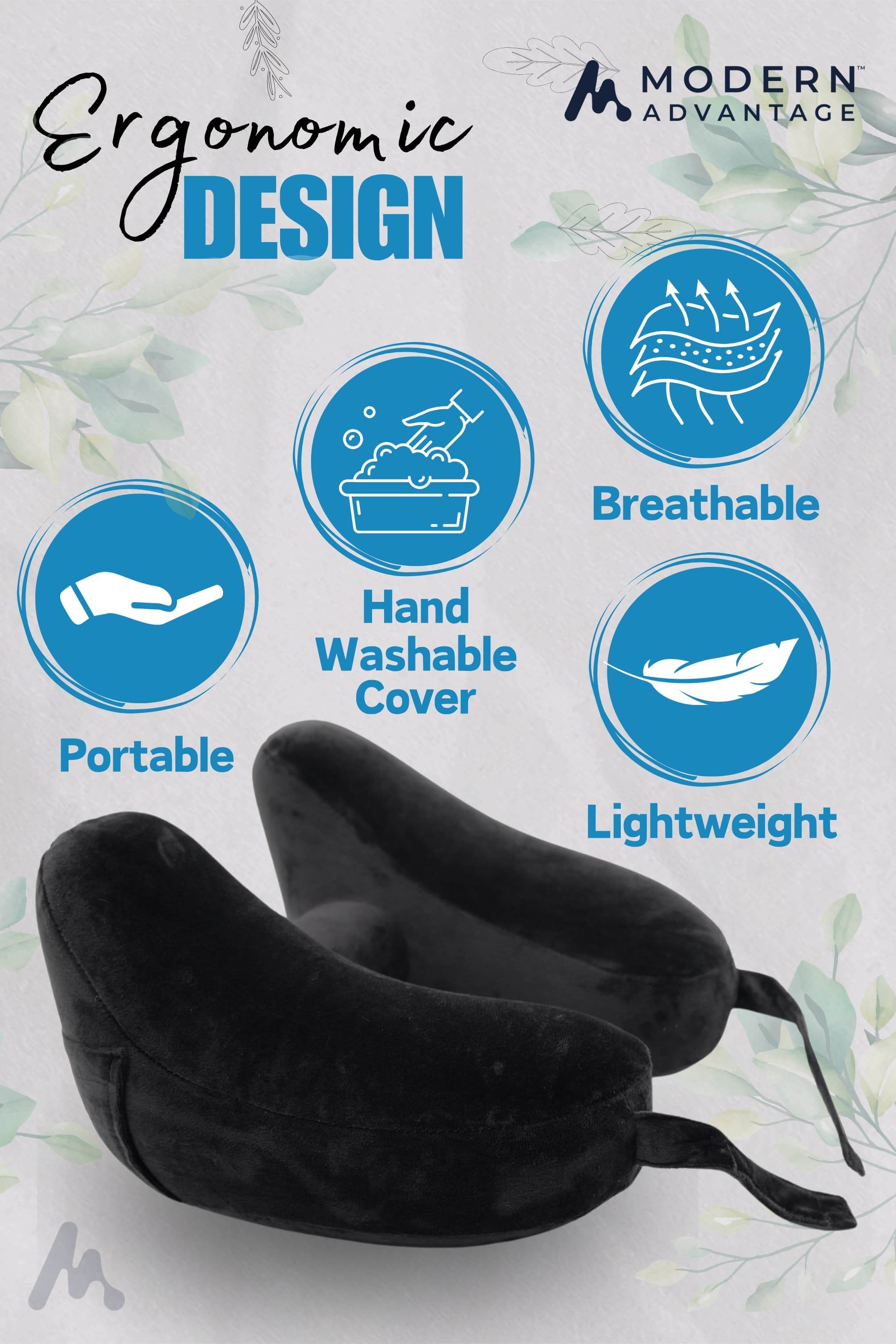 Inflatable Travel Neck Pillow Comfortable Support for Travel & Relaxation - Modern Advantage