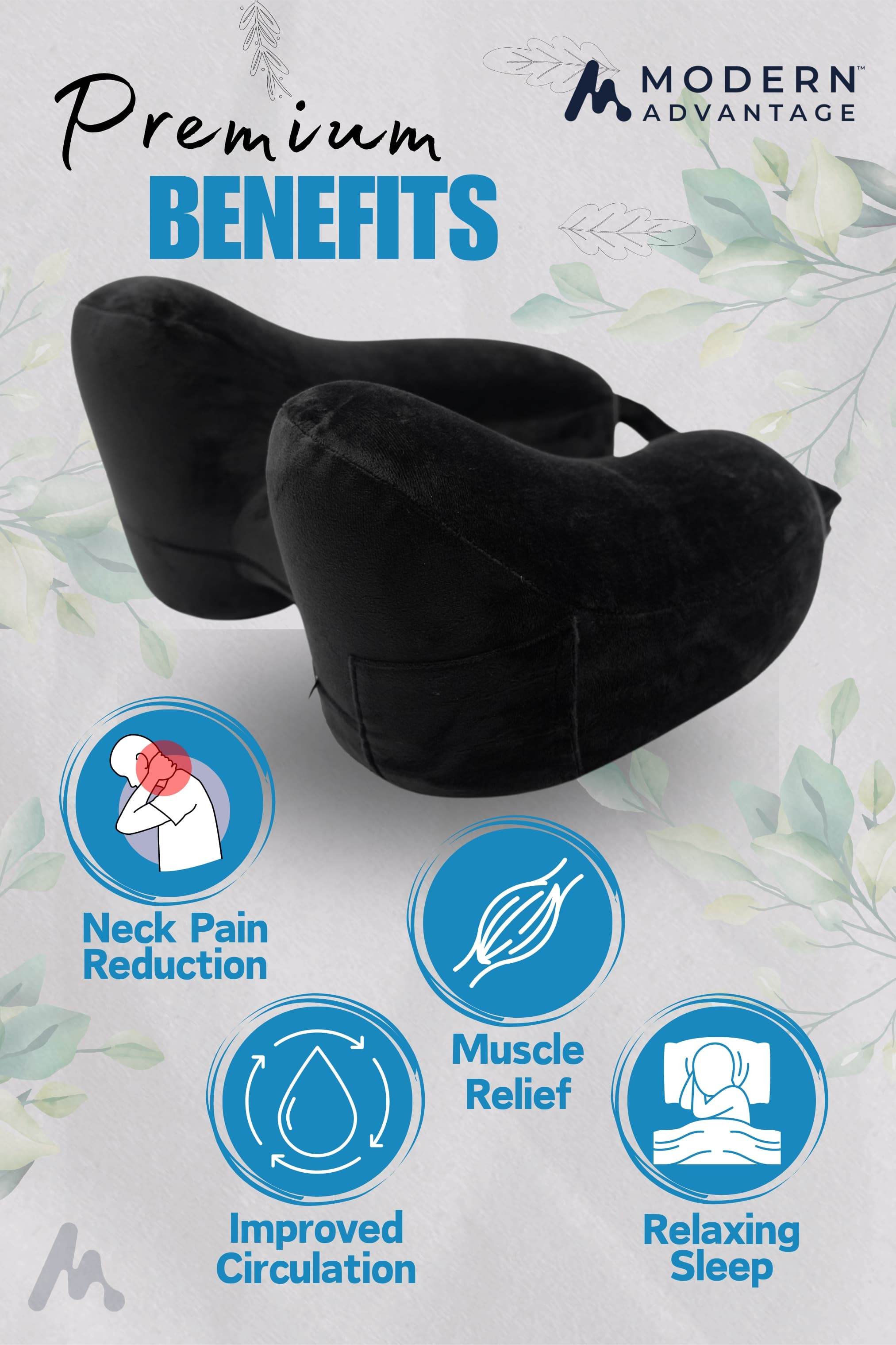 Inflatable Travel Neck Pillow Comfortable Support for Travel & Relaxation - Modern Advantage