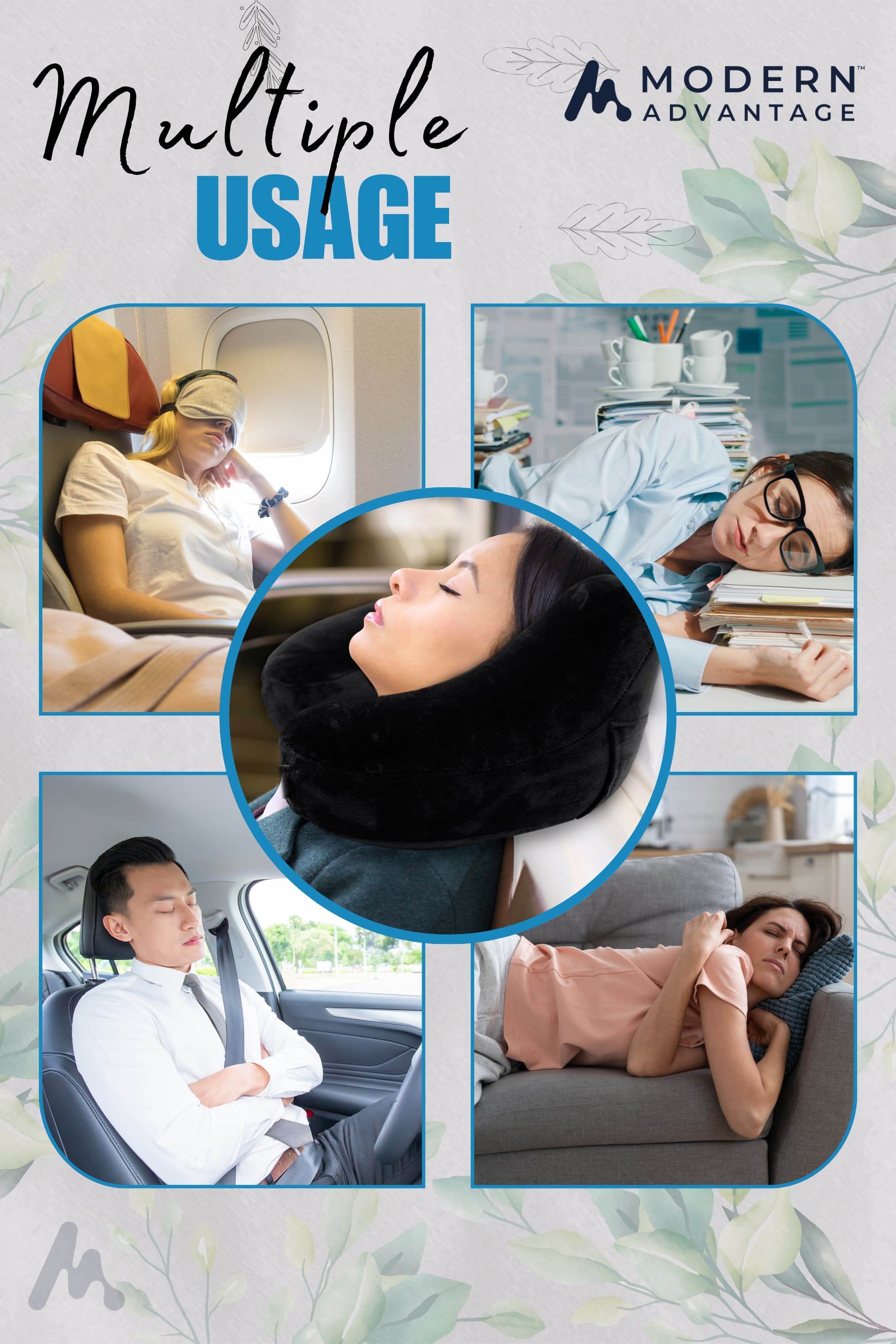 Inflatable Travel Neck Pillow Comfortable Support for Travel & Relaxation - Modern Advantage