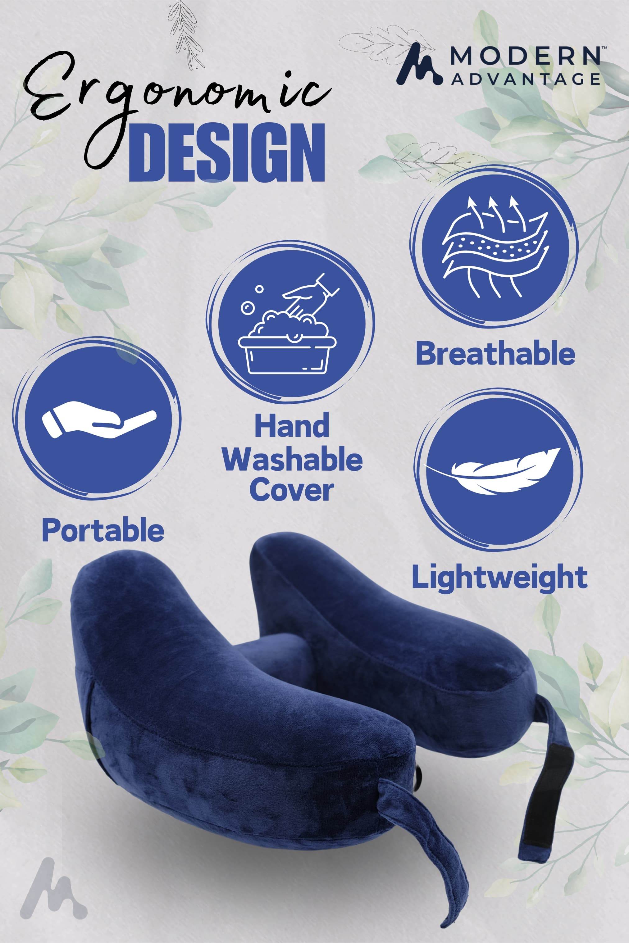 Inflatable Travel Neck Pillow Comfortable Support for Travel & Relaxation - Modern Advantage