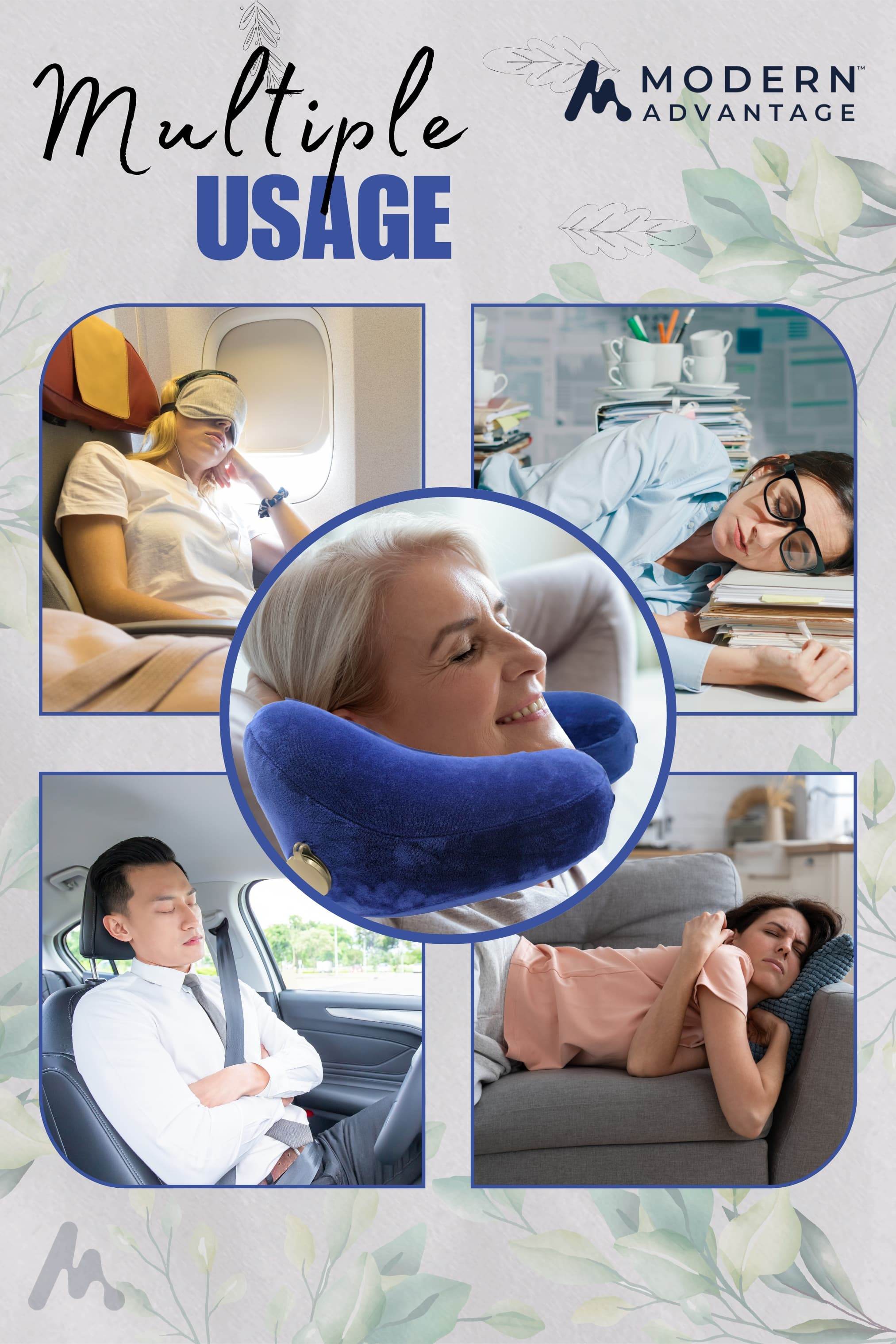 Inflatable Travel Neck Pillow Comfortable Support for Travel & Relaxation - Modern Advantage