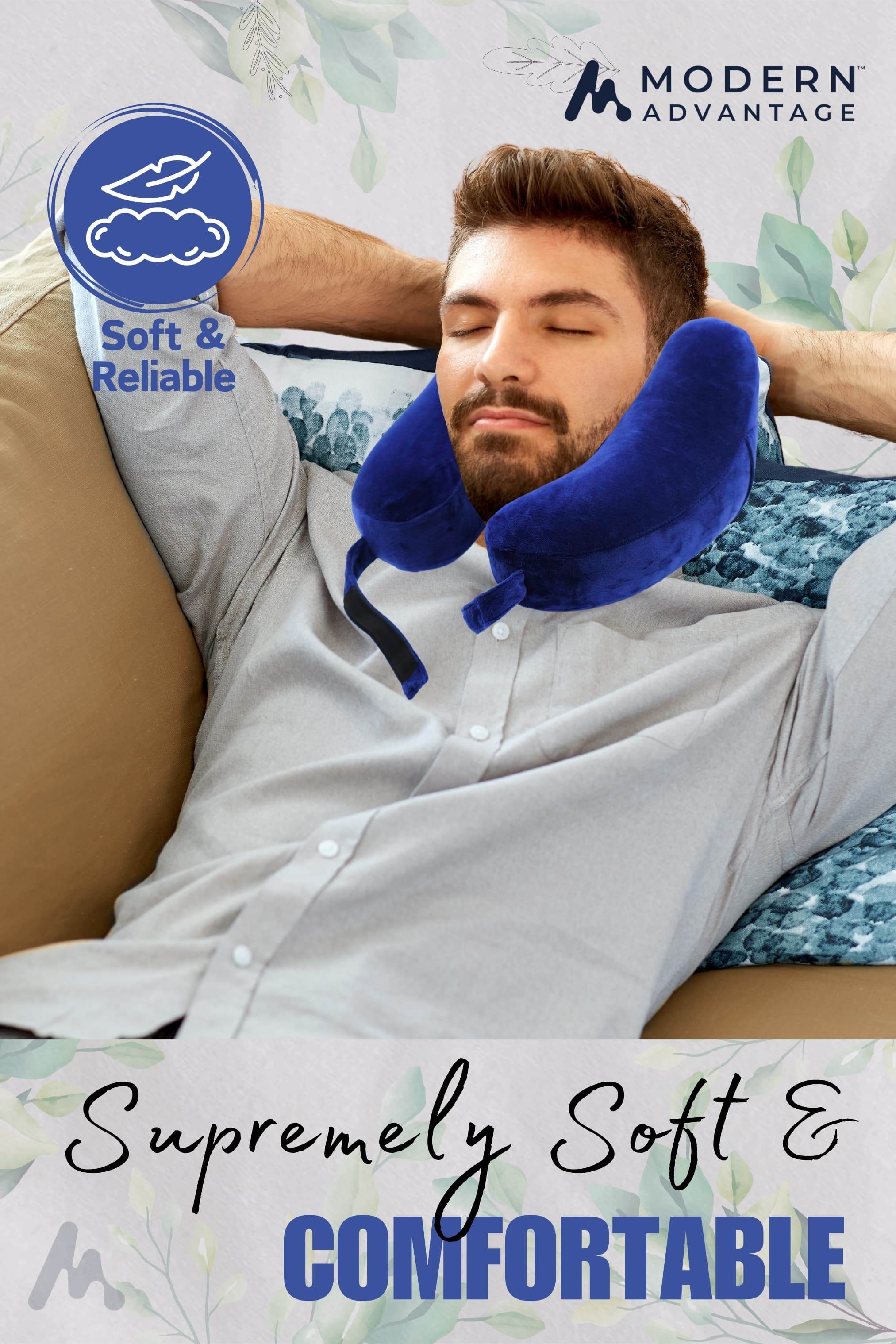Inflatable Travel Neck Pillow Comfortable Support for Travel & Relaxation - Modern Advantage