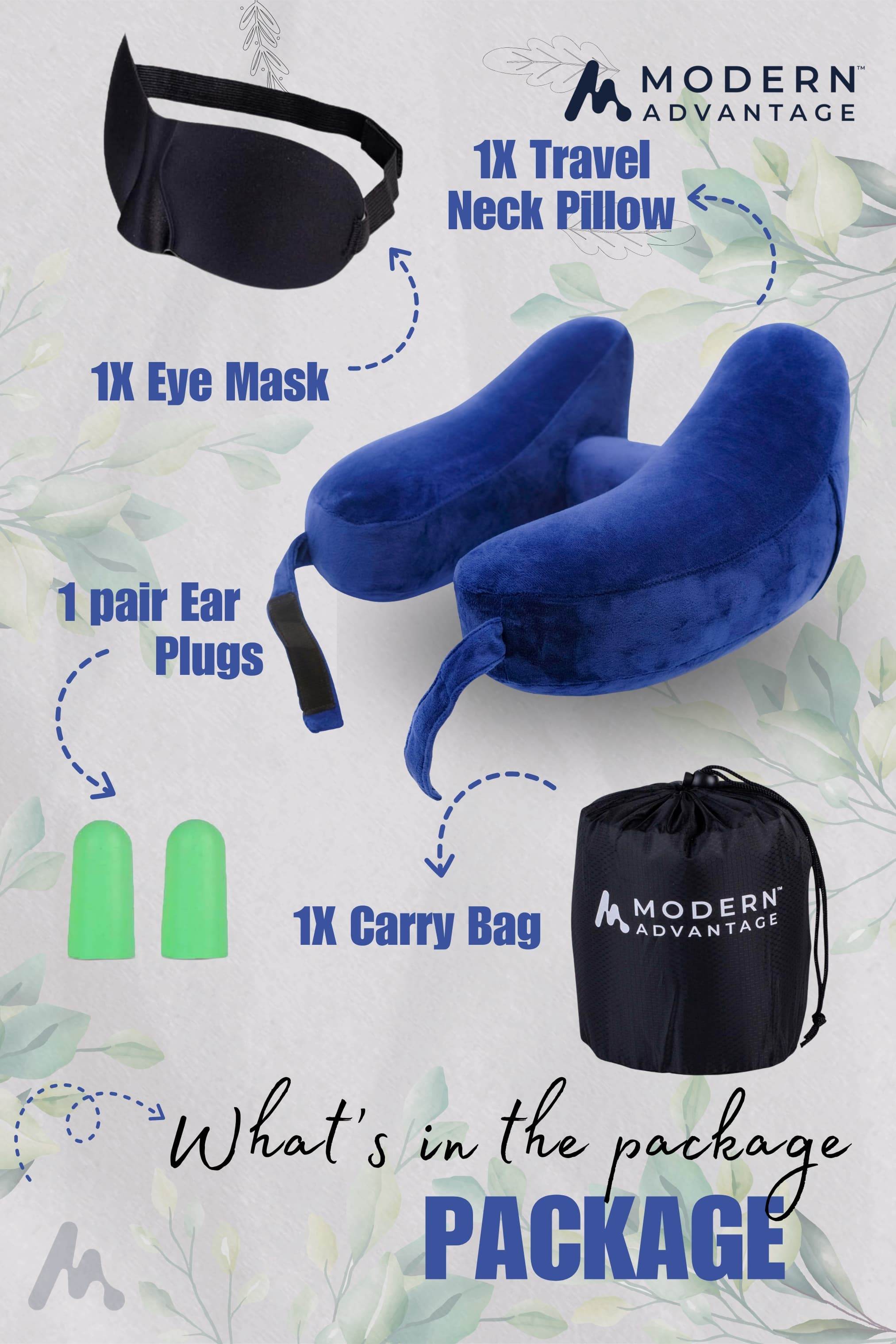 Inflatable Travel Neck Pillow Comfortable Support for Travel & Relaxation - Modern Advantage