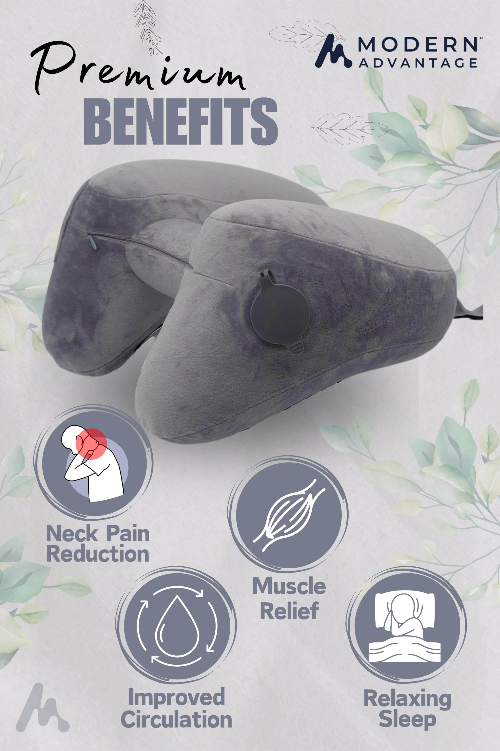 Inflatable Travel Neck Pillow Comfortable Support for Travel & Relaxation - Modern Advantage