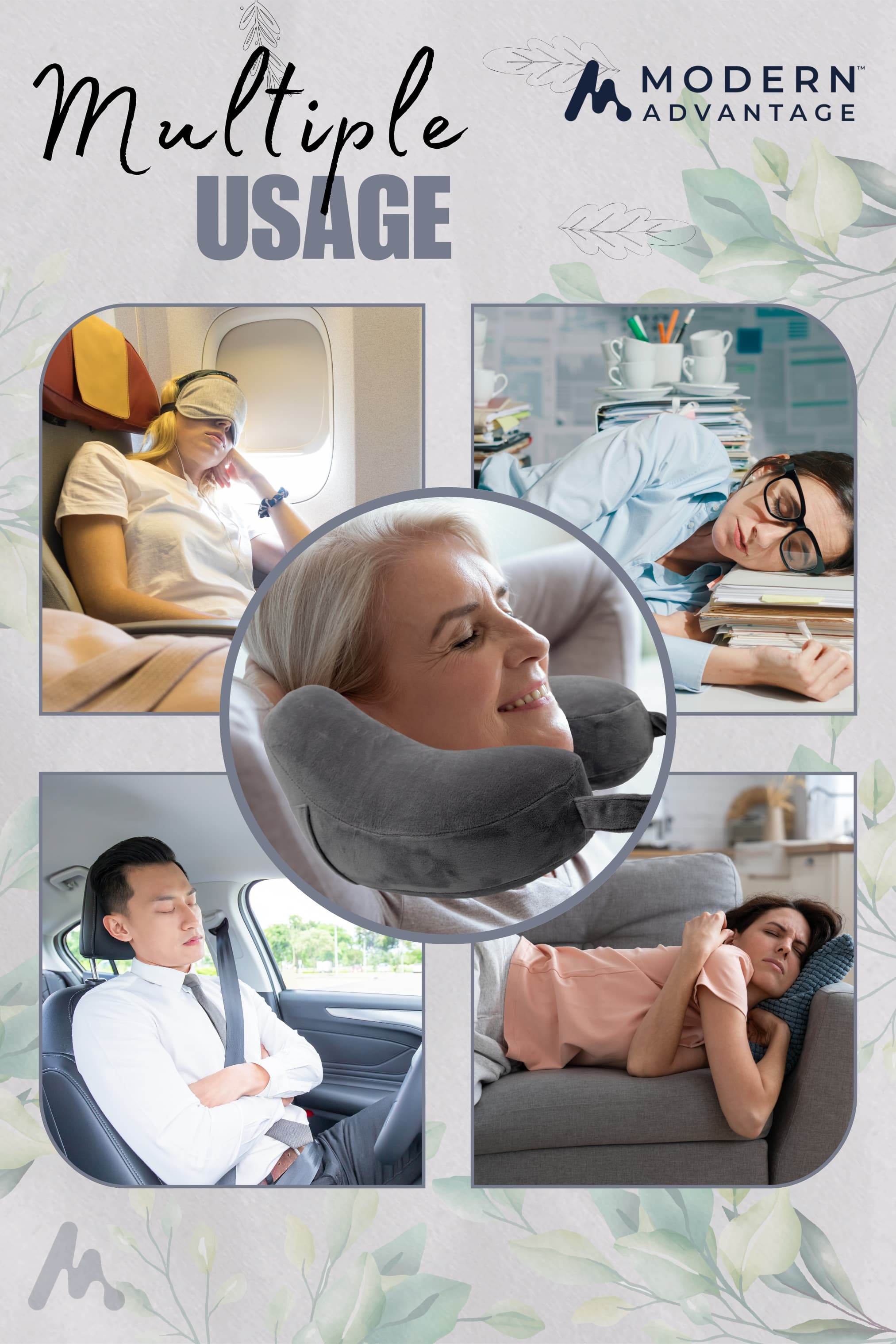 Inflatable Travel Neck Pillow Comfortable Support for Travel & Relaxation - Modern Advantage