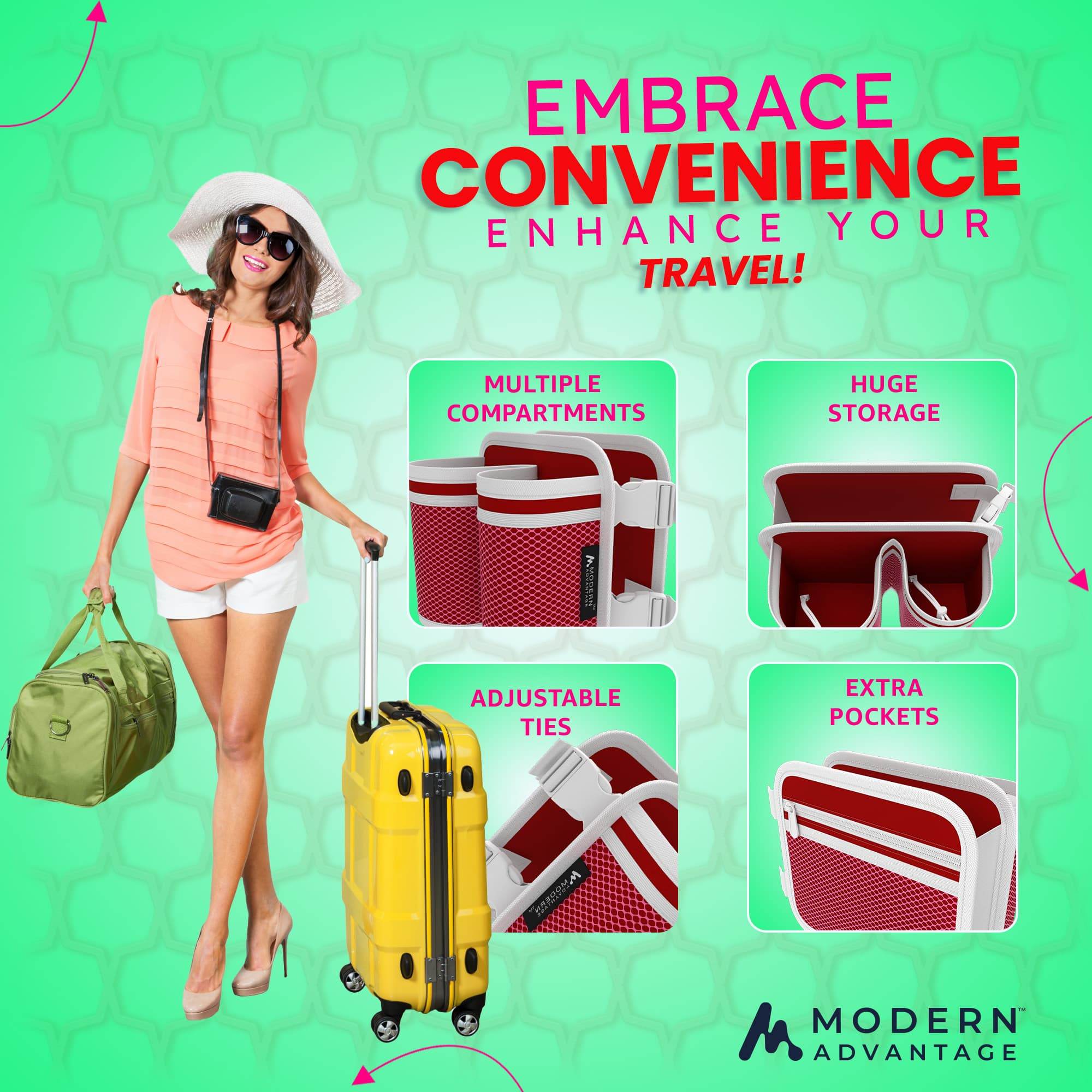 Luggage Cup Holder for Suitcases and Bags - Modern Advantage