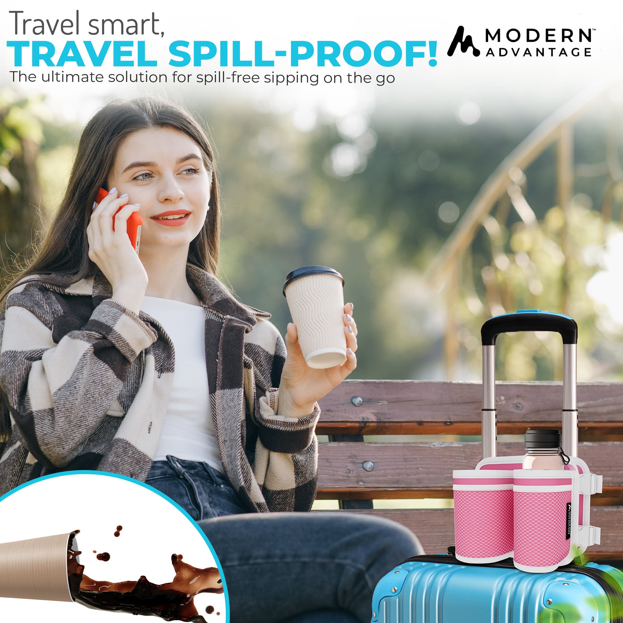 Luggage Cup Holder for Suitcases and Bags - Modern Advantage