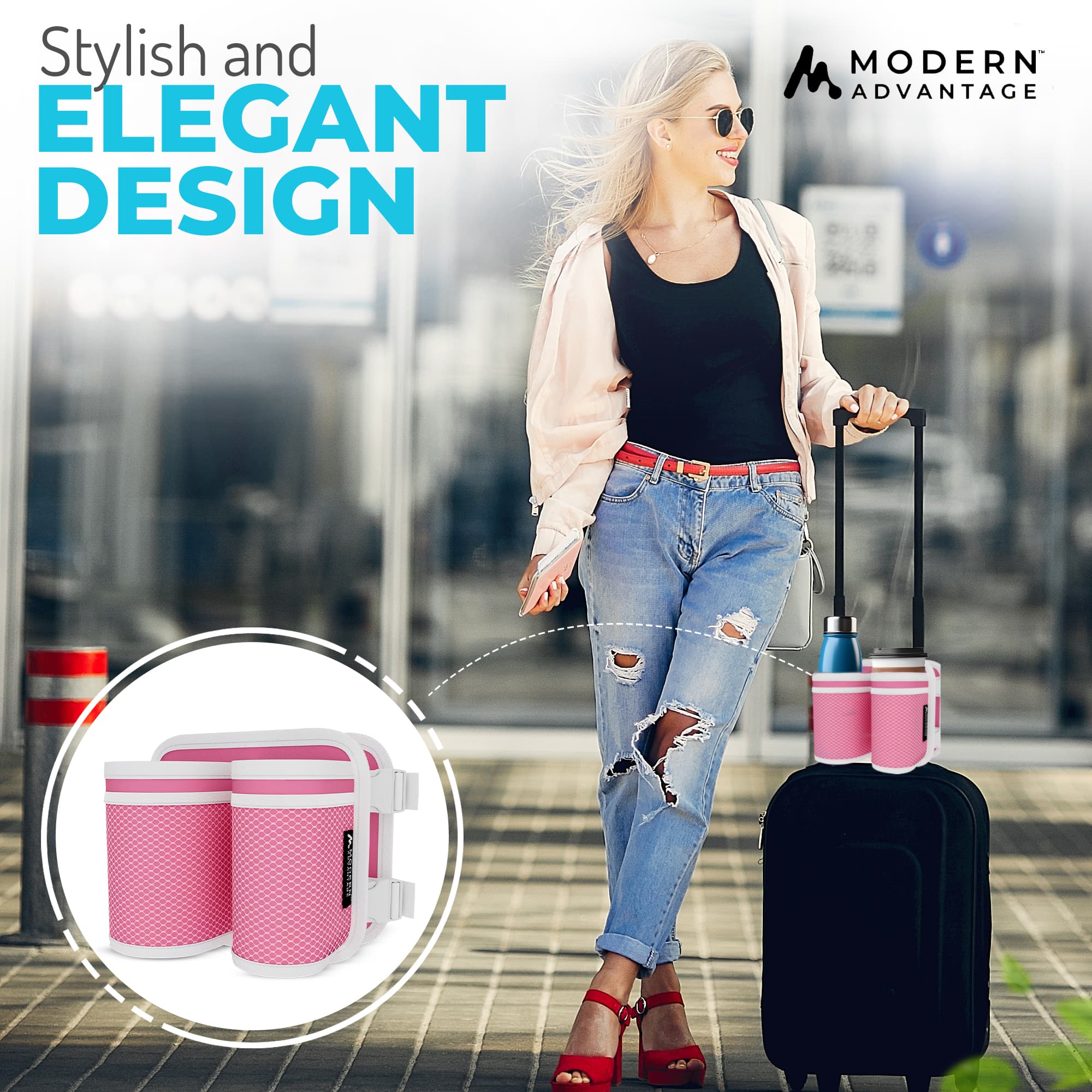 Luggage Cup Holder for Suitcases and Bags - Modern Advantage