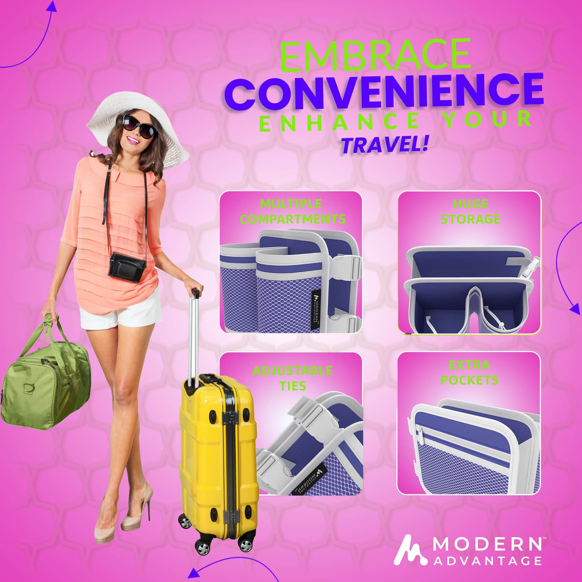 Luggage Cup Holder for Suitcases and Bags - Modern Advantage