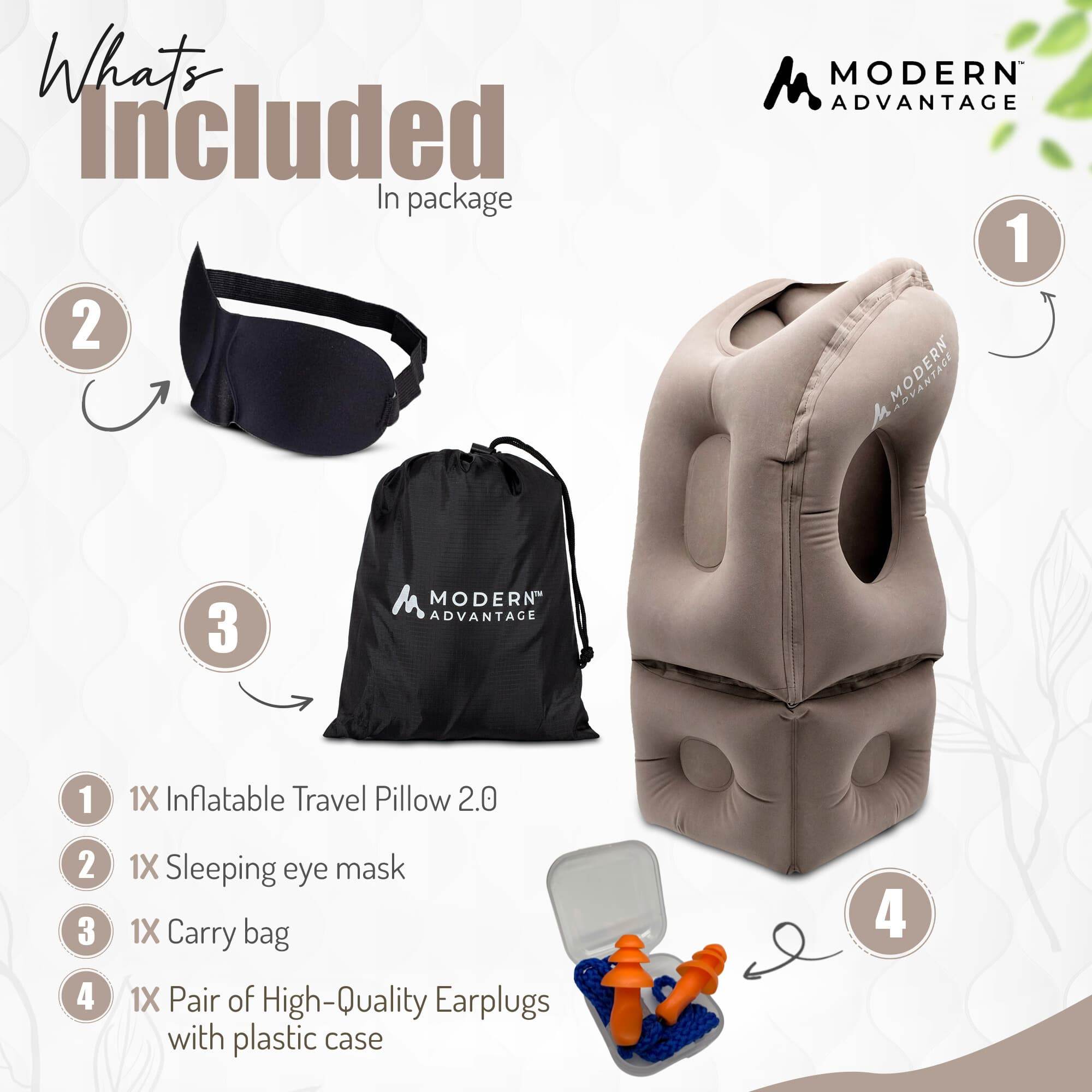 Inflatable Travel Pillow 2.0 – Ultimate Neck Support & Comfort on the Go - Modern Advantage